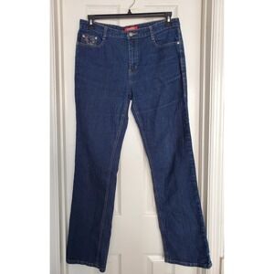 Cos Jeans Denim Pants Dark Wash Embroidered Pocket‎ Straight Leg Blue Size 33x30